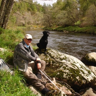 Relaxing by the river Findhorn with good company