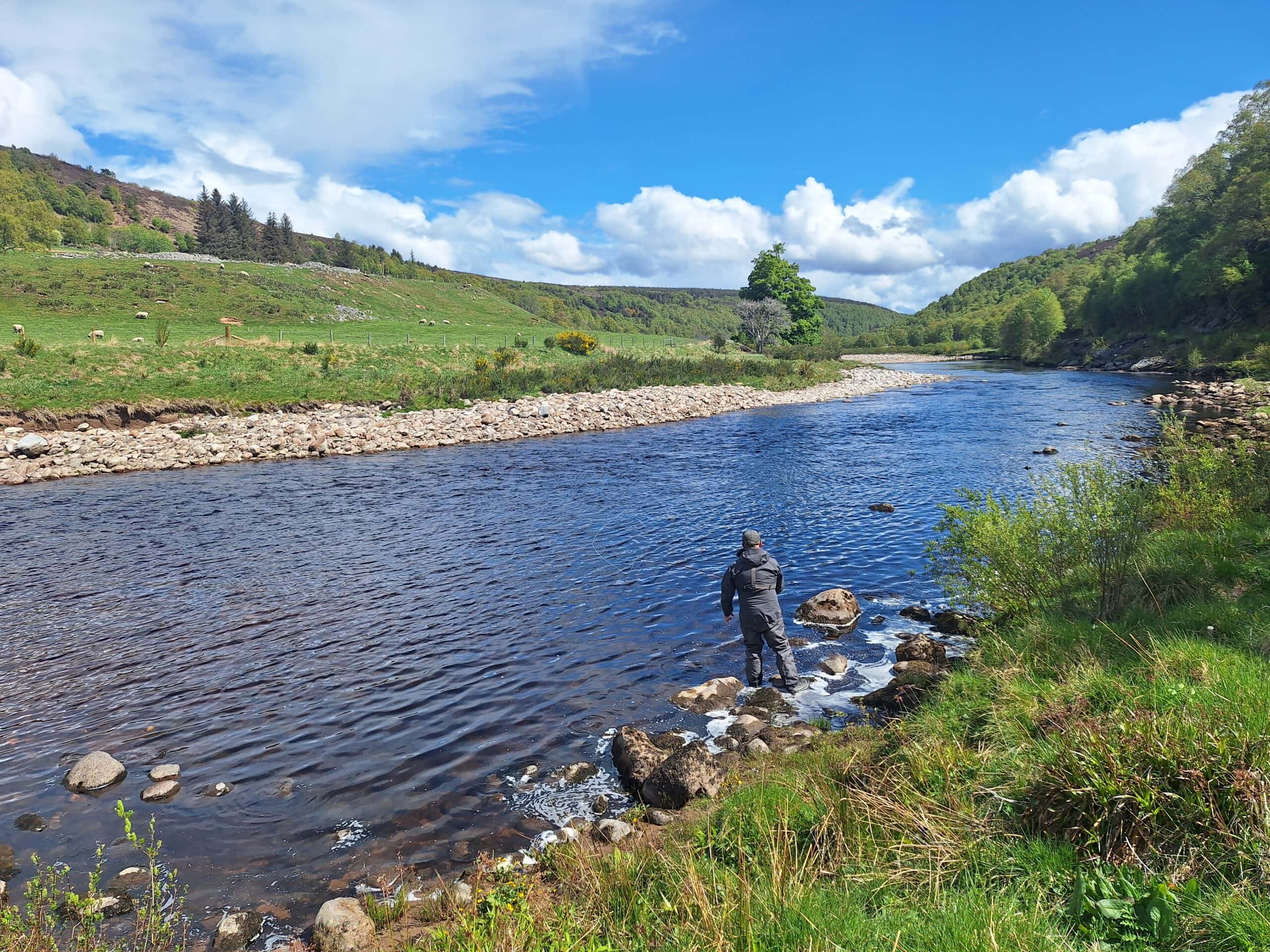 Angler on the River Findhorn in the Drynachan Valley